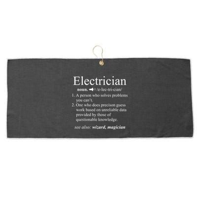 Funny Electrician Definition Electrical Engineer Gift Large Microfiber Waffle Golf Towel