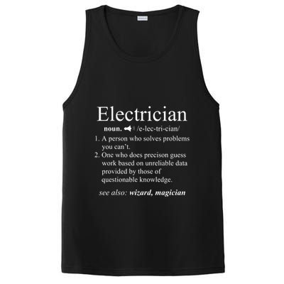 Funny Electrician Definition Electrical Engineer Gift PosiCharge Competitor Tank