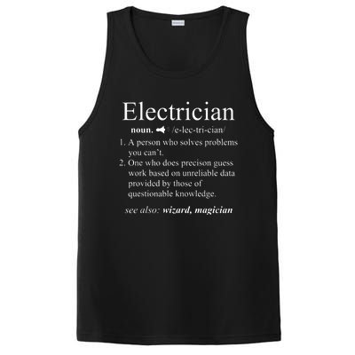 Funny Electrician Definition Electrical Engineer Gift PosiCharge Competitor Tank