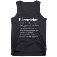 Funny Electrician Definition Electrical Engineer Gift Tank Top