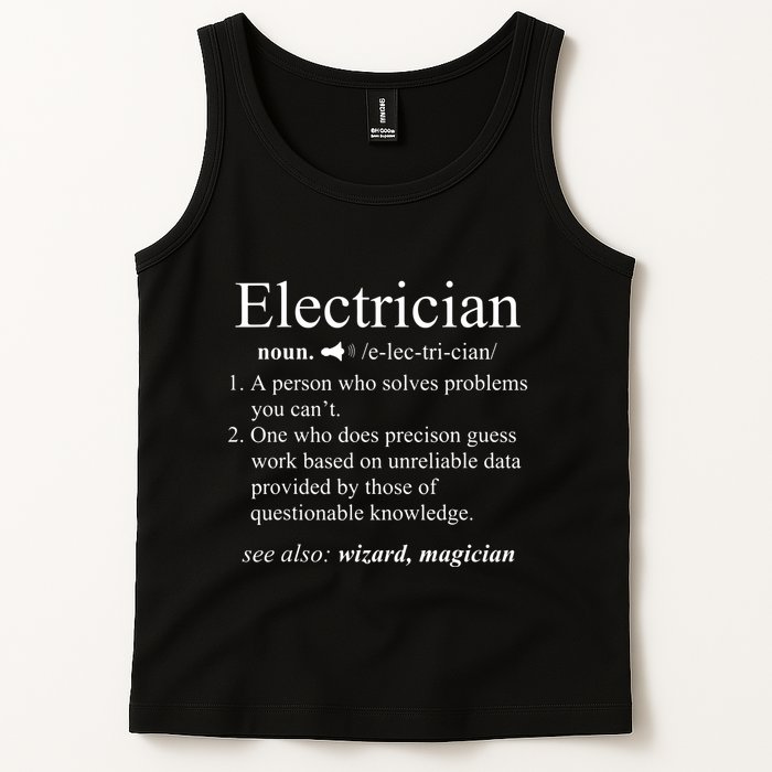 Funny Electrician Definition Electrical Engineer Gift Tank Top