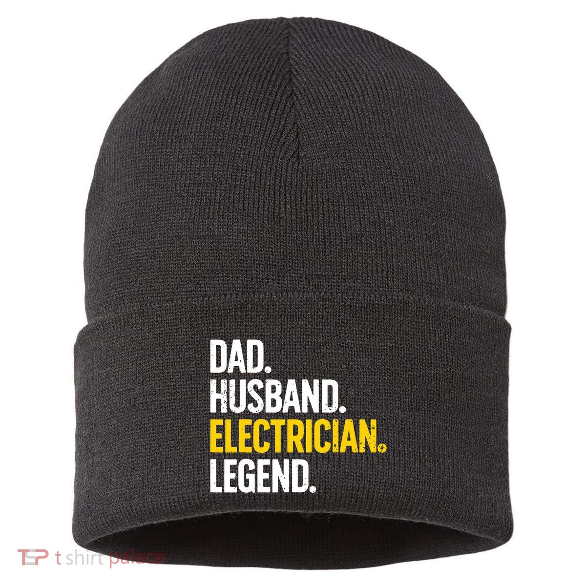 Funny Electrician Design For Husband Dad Electrical Engineer Sustainable Knit Beanie