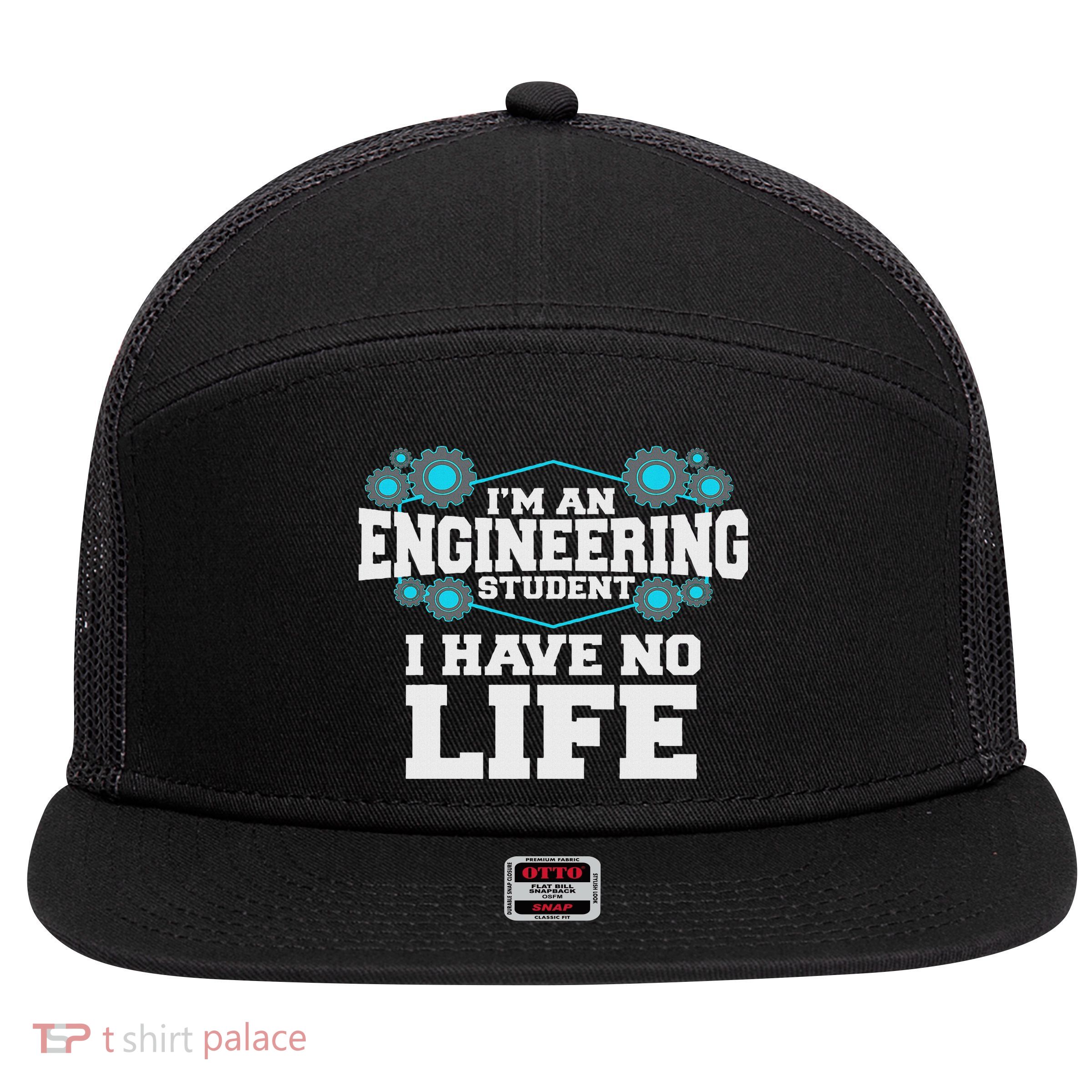 Funny Engineering Design For Women Engineer Student 7 Panel Mesh Trucker Snapback Hat