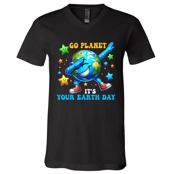 Funny Earth Day Go Planet ItS Your Earth Day 2024 V-Neck T-Shirt