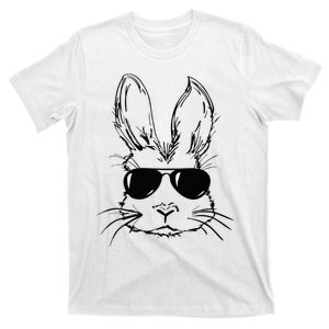 funny Easter Day Bunny Face With Sunglasses T-Shirt