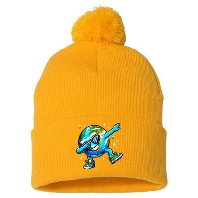 Funny Earth Dab Earth Day 2024 Dabbing Dance Pom Pom 12in Knit Beanie