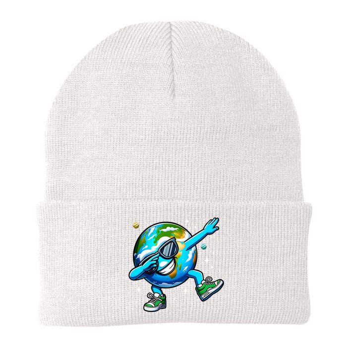 Funny Earth Dab Earth Day 2024 Dabbing Dance Knit Cap Winter Beanie