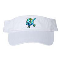 Funny Earth Dab Earth Day 2024 Dabbing Dance Valucap Bio-Washed Visor