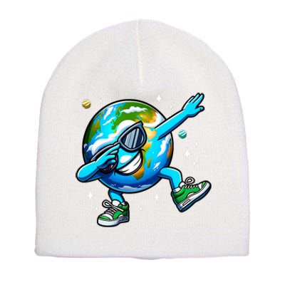 Funny Earth Dab Earth Day 2024 Dabbing Dance Short Acrylic Beanie