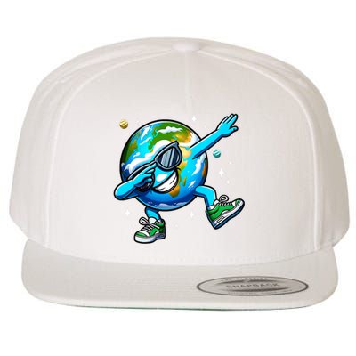 Funny Earth Dab Earth Day 2024 Dabbing Dance Wool Snapback Cap