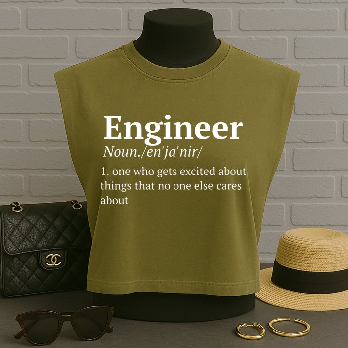 Funny Engineer Definition Garment-Dyed Women's Muscle Tee