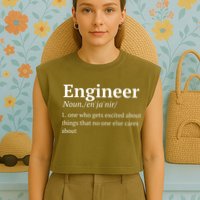 Funny Engineer Definition Garment-Dyed Women's Muscle Tee