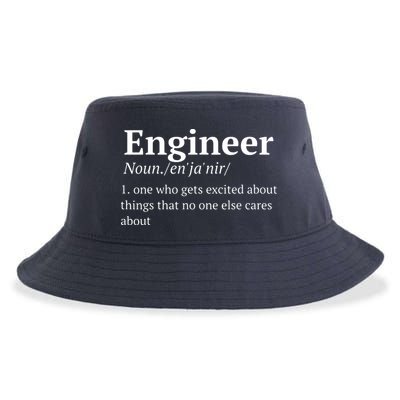 Funny Engineer Definition Sustainable Bucket Hat
