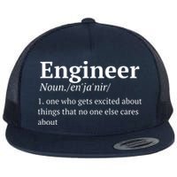 Funny Engineer Definition Flat Bill Trucker Hat