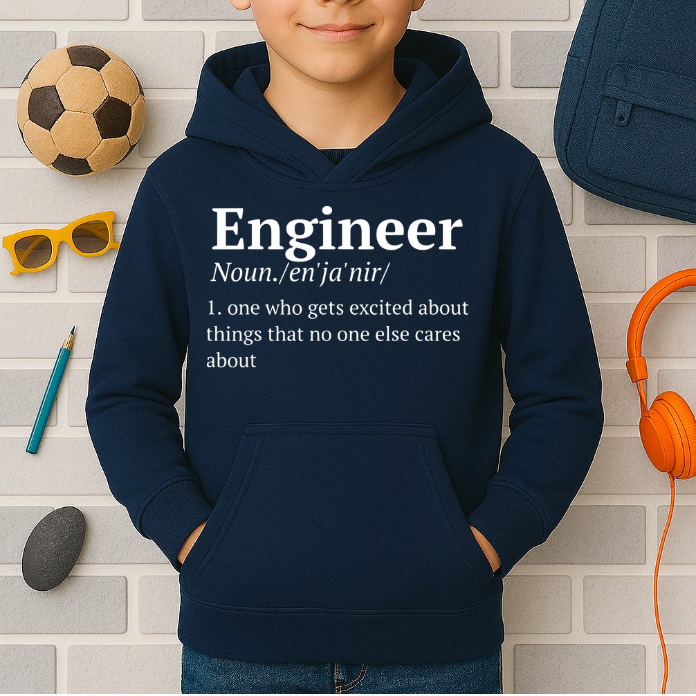 Funny Engineer Definition Kids Hoodie