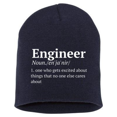 Funny Engineer Definition Short Acrylic Beanie