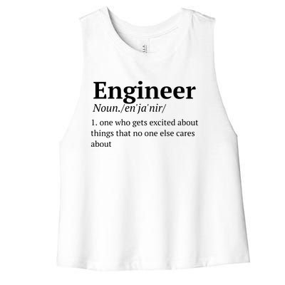 Funny Engineer Definition Women's Racerback Cropped Tank