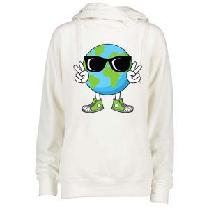 Funny Earth Day Planet Peace Hand Boy Girl Womens Funnel Neck Pullover Hood