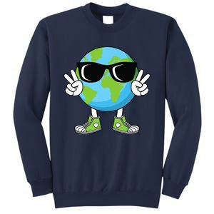 Funny Earth Day Planet Peace Hand Boy Girl Sweatshirt