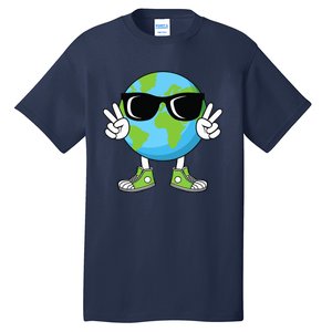 Funny Earth Day Planet Peace Hand Boy Girl Tall T-Shirt