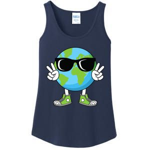 Funny Earth Day Planet Peace Hand Boy Girl Ladies Essential Tank