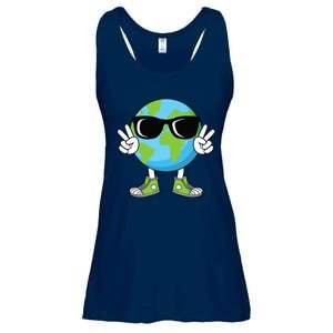 Funny Earth Day Planet Peace Hand Boy Girl Ladies Essential Flowy Tank