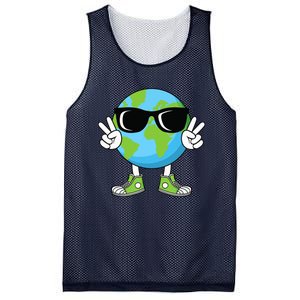 Funny Earth Day Planet Peace Hand Boy Girl Mesh Reversible Basketball Jersey Tank