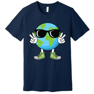 Funny Earth Day Planet Peace Hand Boy Girl Premium T-Shirt