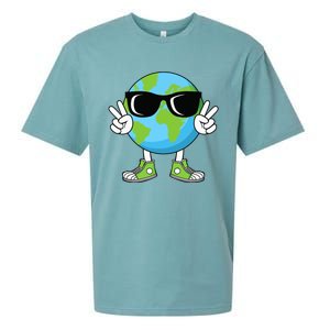 Funny Earth Day Planet Peace Hand Boy Girl Sueded Cloud Jersey T-Shirt