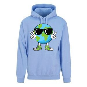 Funny Earth Day Planet Peace Hand Boy Girl Unisex Surf Hoodie