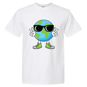 Funny Earth Day Planet Peace Hand Boy Girl Garment-Dyed Heavyweight T-Shirt