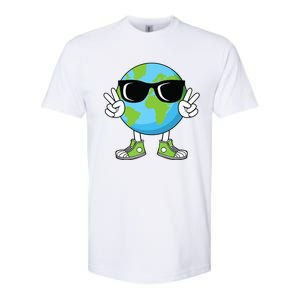 Funny Earth Day Planet Peace Hand Boy Girl Softstyle CVC T-Shirt