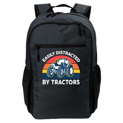 Funny Easily Distracted By Tractorsshirt Farmer Farming Daily Commute Backpack