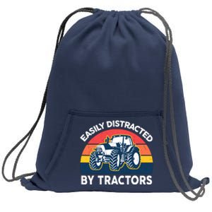 Funny Easily Distracted By Tractorsshirt Farmer Farming Sweatshirt Cinch Pack Bag