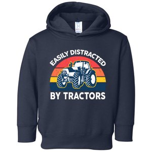 Funny Easily Distracted By Tractorsshirt Farmer Farming Toddler Hoodie