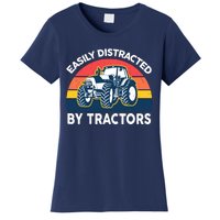 Funny Easily Distracted By Tractorsshirt Farmer Farming Women's T-Shirt