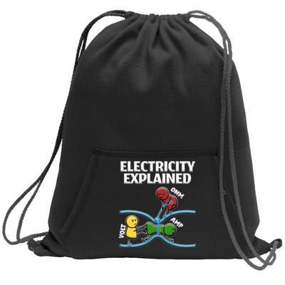 Funny Electrician Design Explains Electricity Quote Sweatshirt Cinch Pack Bag