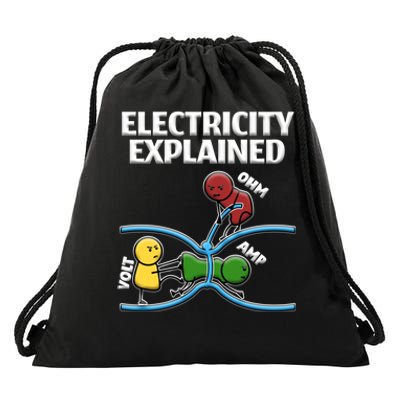 Funny Electrician Design Explains Electricity Quote Drawstring Bag