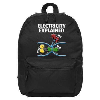 Funny Electrician Design Explains Electricity Quote 16 in Basic Backpack