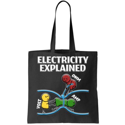 Funny Electrician Design Explains Electricity Quote Tote Bag