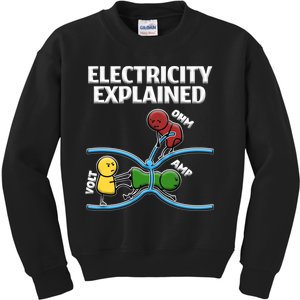 Funny Electrician Design Explains Electricity Quote Kids Sweatshirt