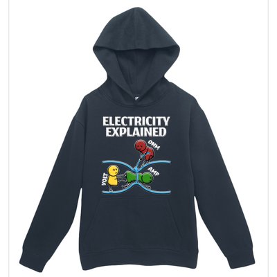 Funny Electrician Design Explains Electricity Quote Urban Pullover Hoodie