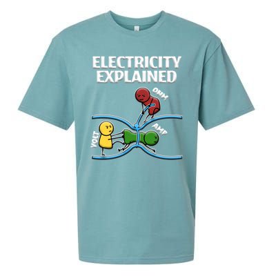 Funny Electrician Design Explains Electricity Quote Sueded Cloud Jersey T-Shirt