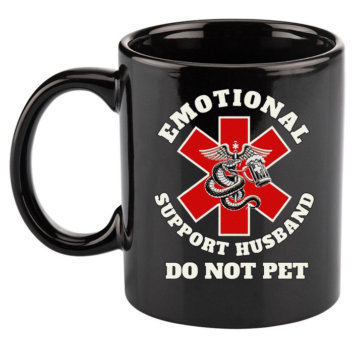 Funny Emotional Do Not Pet Emotional Support Husband Funny 11oz C Handle Ceramic Mug