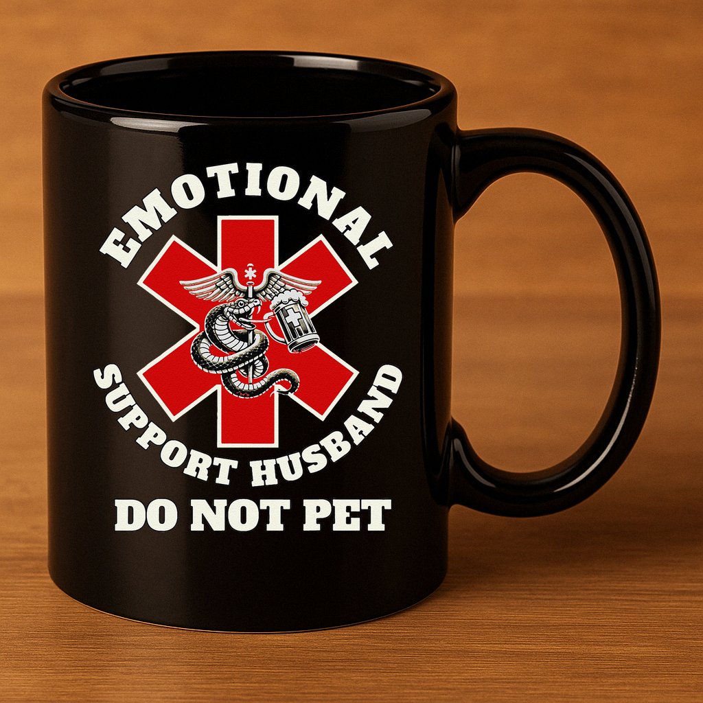 Funny Emotional Do Not Pet Emotional Support Husband Funny 11oz C Handle Ceramic Mug