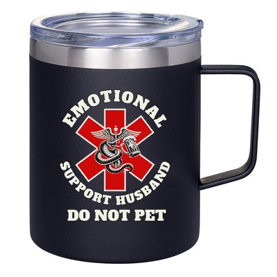 Funny Emotional Do Not Pet Emotional Support Husband Funny 12oz Stainless Steel Coffee Mug