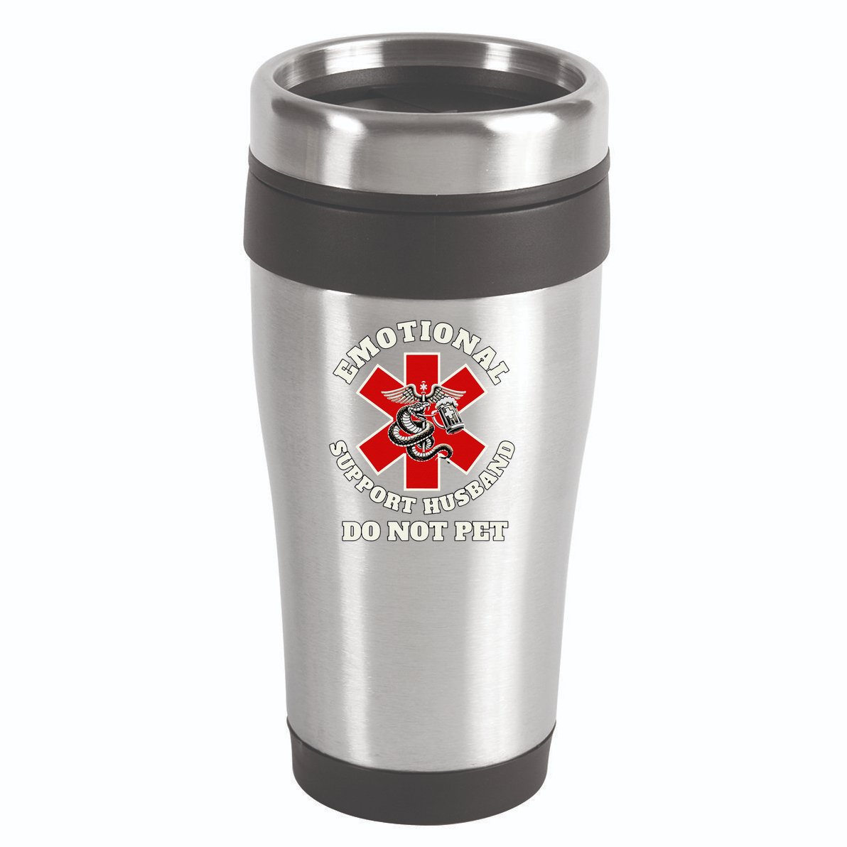 Funny Emotional Do Not Pet Emotional Support Husband Funny 16oz Travel Tumbler