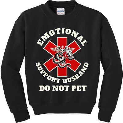 Funny Emotional Do Not Pet Emotional Support Husband Funny Kids Sweatshirt