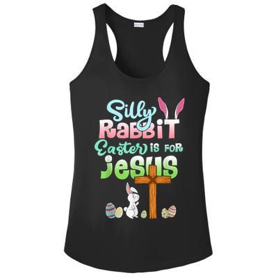 Funny Easter Day Silly Rabbit Easter Is For Jesus Christians Ladies PosiCharge Competitor Racerback Tank