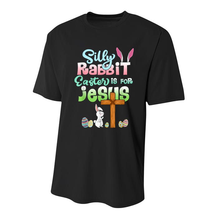 Funny Easter Day Silly Rabbit Easter Is For Jesus Christians Youth Performance Sprint T-Shirt